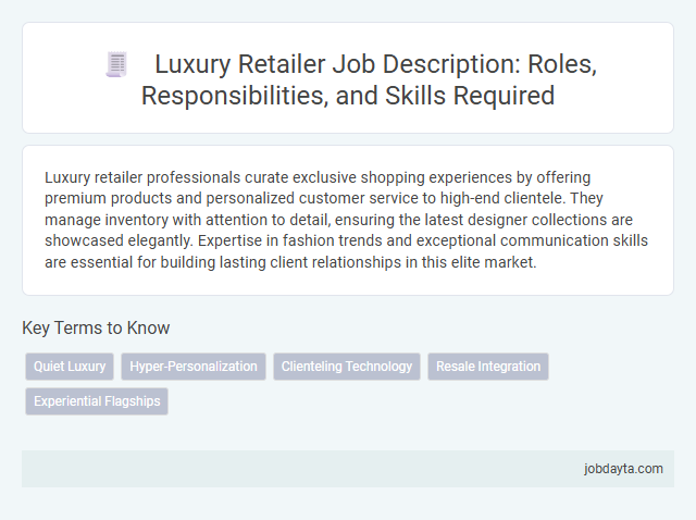 Luxury Retailer Job Description: Roles, Responsibilities, and Skills Required