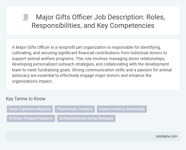 Major Gifts Officer Job Description: Roles, Responsibilities, and Key Competencies
