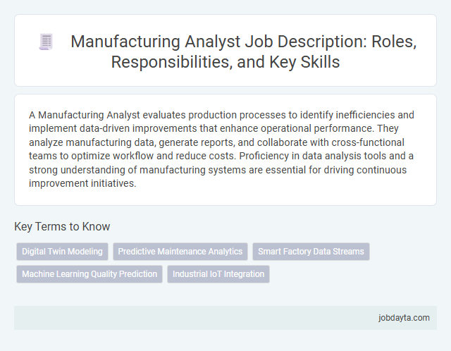Manufacturing Analyst Job Description: Roles, Responsibilities, and Key Skills