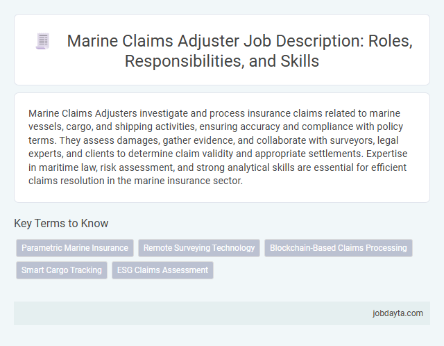 Marine Claims Adjuster Job Description: Roles, Responsibilities, and Skills