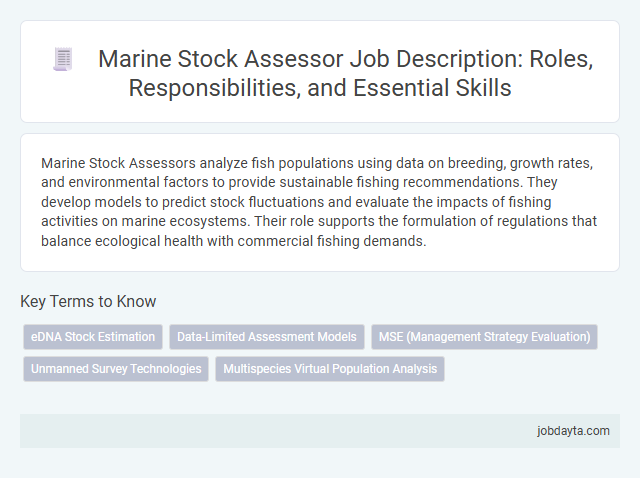 Marine Stock Assessor Job Description: Roles, Responsibilities, and Essential Skills