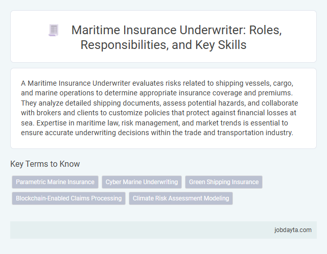 Maritime Insurance Underwriter: Roles, Responsibilities, and Key Skills