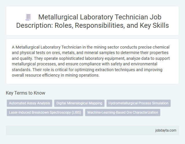 Metallurgical Laboratory Technician Job Description: Roles, Responsibilities, and Key Skills