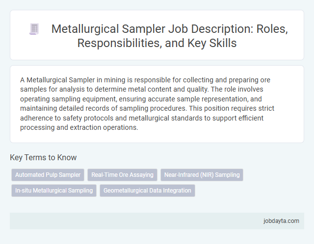 Metallurgical Sampler Job Description: Roles, Responsibilities, and Key Skills