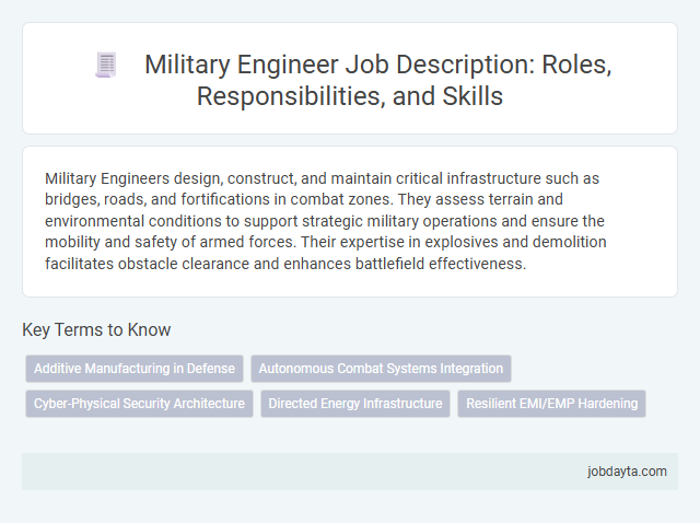 Military Engineer Job Description: Roles, Responsibilities, and Skills