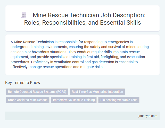 Mine Rescue Technician Job Description: Roles, Responsibilities, and Essential Skills