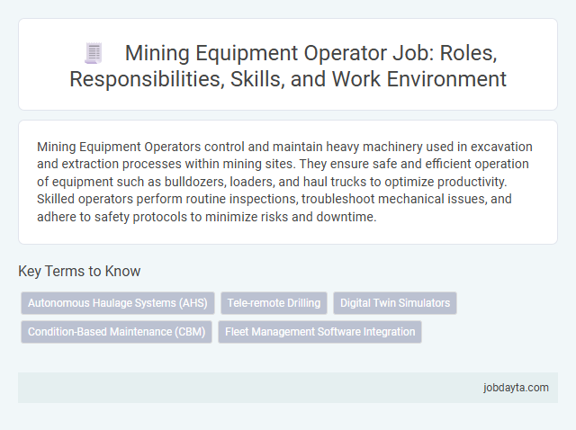Mining Equipment Operator Job: Roles, Responsibilities, Skills, and Work Environment