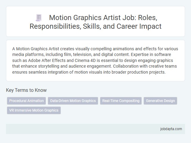 Motion Graphics Artist Job: Roles, Responsibilities, Skills, and Career Impact
