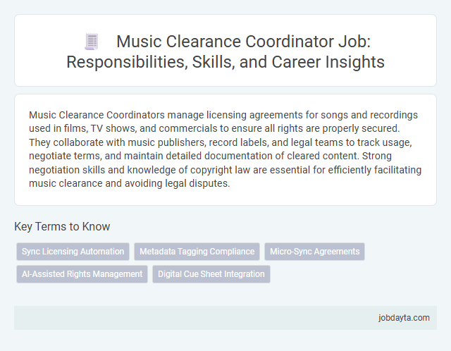 Music Clearance Coordinator Job: Responsibilities, Skills, and Career Insights