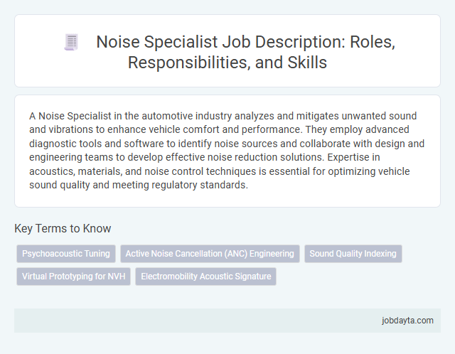 Noise Specialist Job Description: Roles, Responsibilities, and Skills