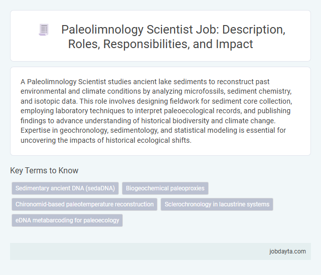 Paleolimnology Scientist Job: Description, Roles, Responsibilities, and Impact