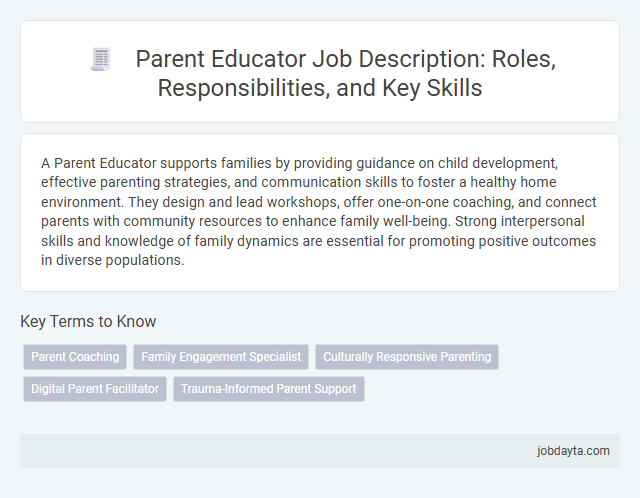 Parent Educator Job Description: Roles, Responsibilities, and Key Skills