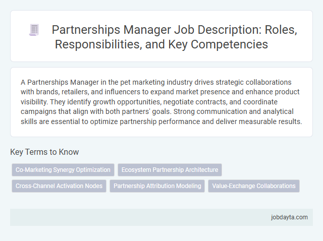 Partnerships Manager Job Description: Roles, Responsibilities, and Key Competencies