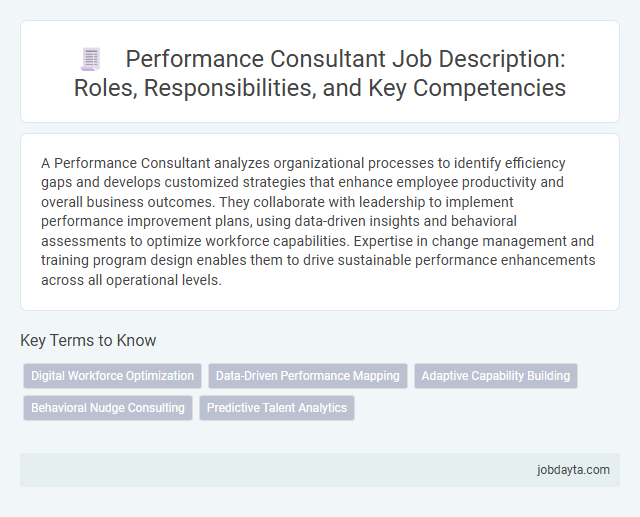 Performance Consultant Job Description: Roles, Responsibilities, and Key Competencies