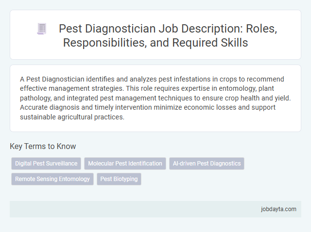 Pest Diagnostician Job Description: Roles, Responsibilities, and Required Skills