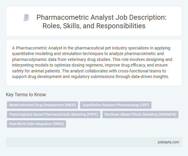Pharmacometric Analyst Job Description: Roles, Skills, and Responsibilities