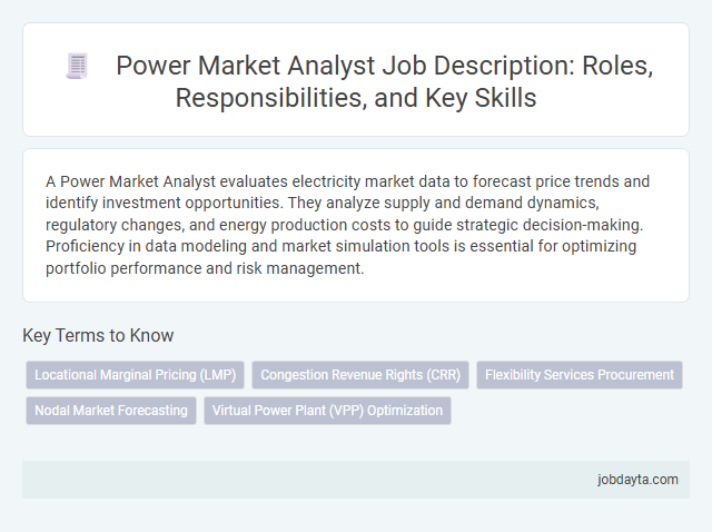 Power Market Analyst Job Description: Roles, Responsibilities, and Key Skills