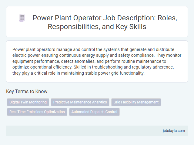 Power Plant Operator Job Description: Roles, Responsibilities, and Key Skills
