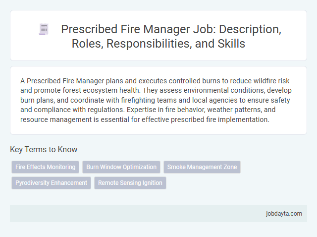 Prescribed Fire Manager Job: Description, Roles, Responsibilities, and Skills