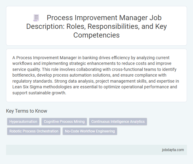 Process Improvement Manager Job Description: Roles, Responsibilities, and Key Competencies