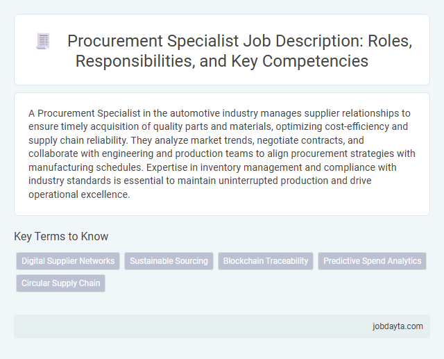 Procurement Specialist Job Description: Roles, Responsibilities, and Key Competencies