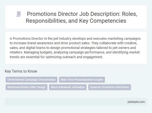 Promotions Director Job Description: Roles, Responsibilities, and Key Competencies