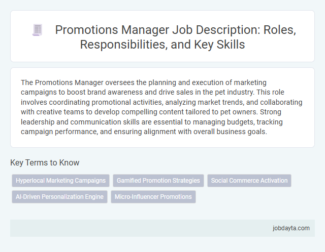Promotions Manager Job Description: Roles, Responsibilities, and Key Skills