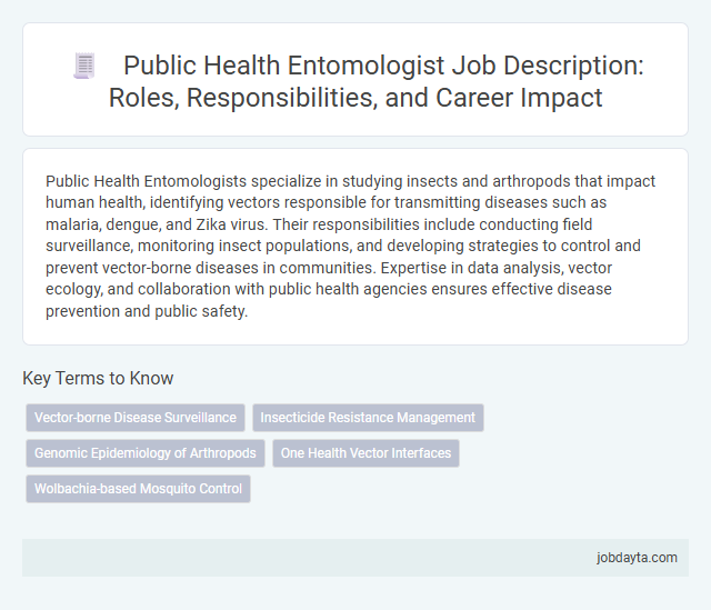 Public Health Entomologist Job Description: Roles, Responsibilities, and Career Impact