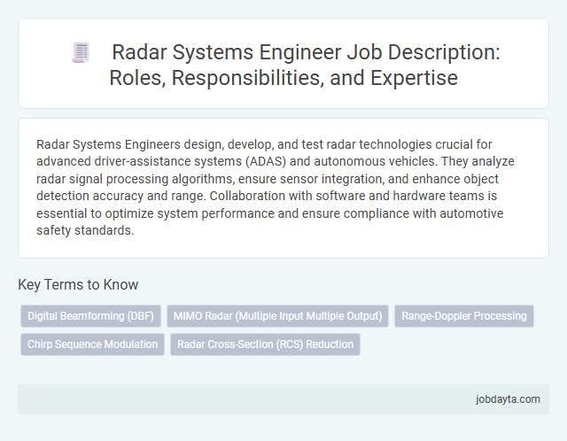 Radar Systems Engineer Job Description: Roles, Responsibilities, and Expertise