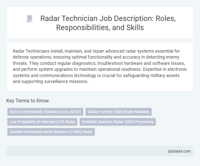 Radar Technician Job Description: Roles, Responsibilities, and Skills