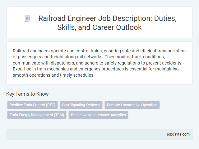Railroad Engineer Job Description: Duties, Skills, and Career Outlook