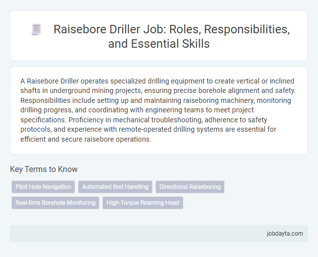 Raisebore Driller Job: Roles, Responsibilities, and Essential Skills