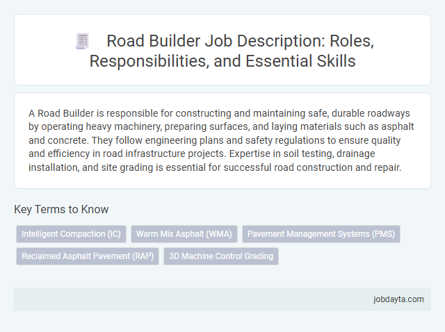 Road Builder Job Description: Roles, Responsibilities, and Essential Skills