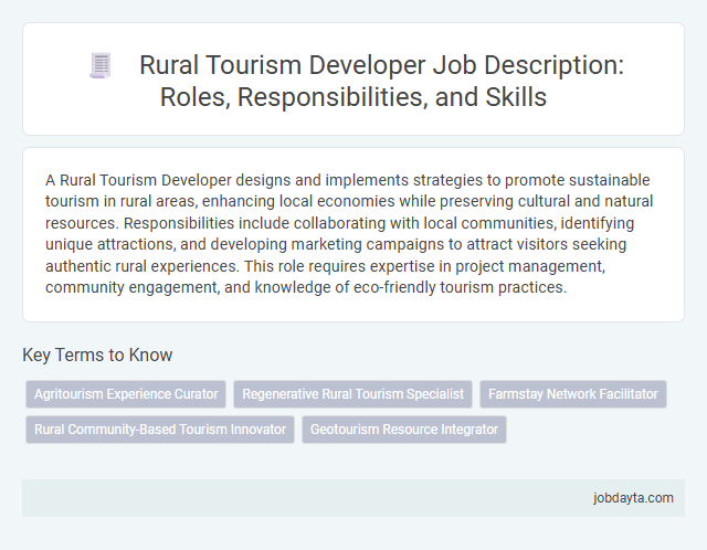 Rural Tourism Developer Job Description: Roles, Responsibilities, and Skills