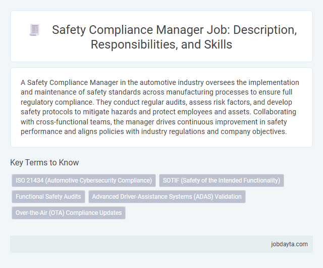 Safety Compliance Manager Job: Description, Responsibilities, and Skills