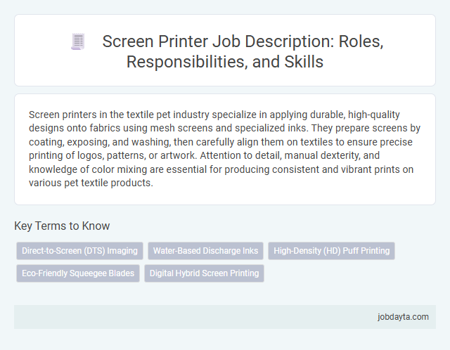 Screen Printer Job Description: Roles, Responsibilities, and Skills