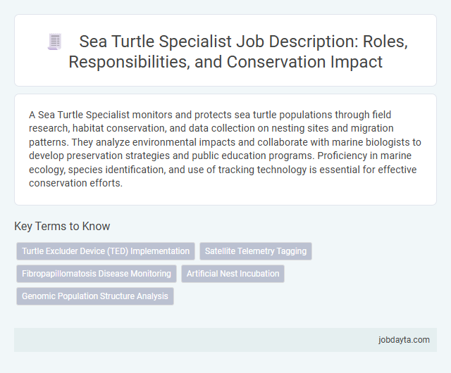Sea Turtle Specialist Job Description: Roles, Responsibilities, and Conservation Impact