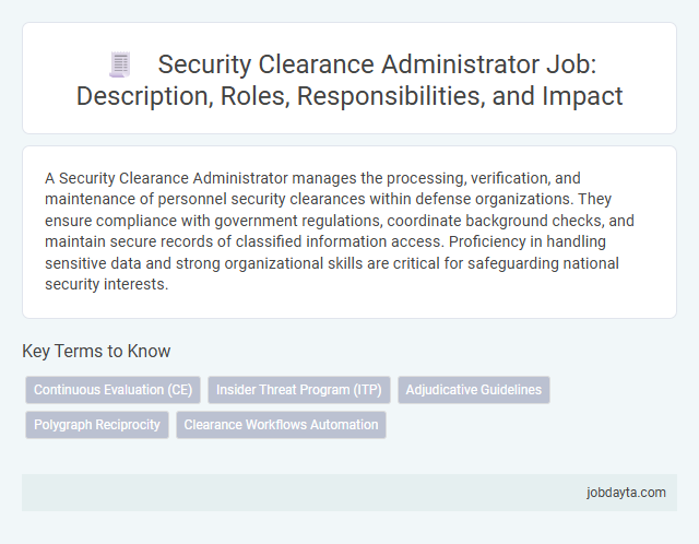 Security Clearance Administrator Job: Description, Roles, Responsibilities, and Impact