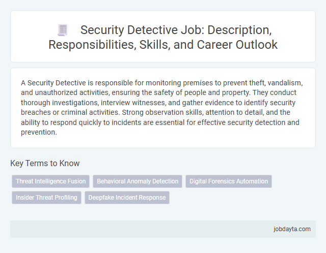 Security Detective Job: Description, Responsibilities, Skills, and Career Outlook