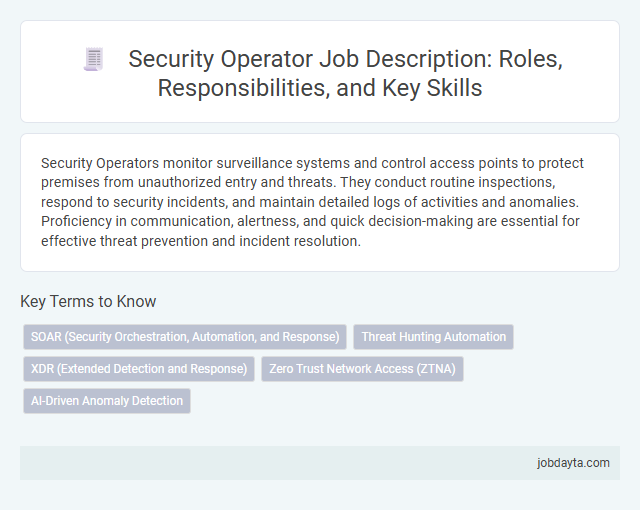 Security Operator Job Description: Roles, Responsibilities, and Key Skills