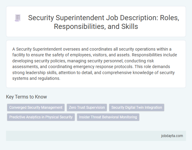 Security Superintendent Job Description: Roles, Responsibilities, and Skills