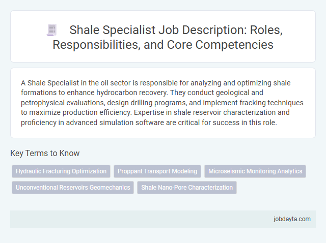 Shale Specialist Job Description: Roles, Responsibilities, and Core Competencies