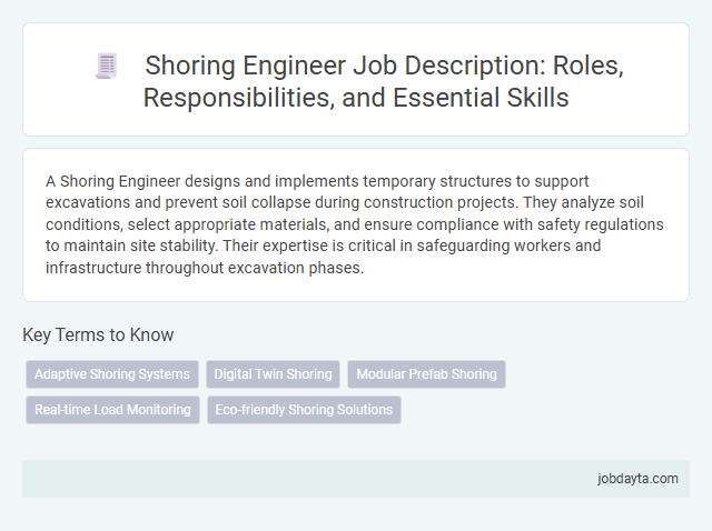 Shoring Engineer Job Description: Roles, Responsibilities, and Essential Skills