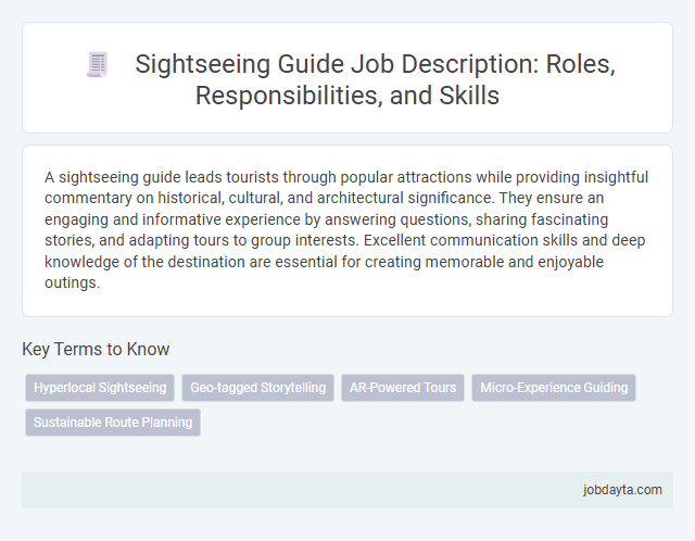 Sightseeing Guide Job Description: Roles, Responsibilities, and Skills