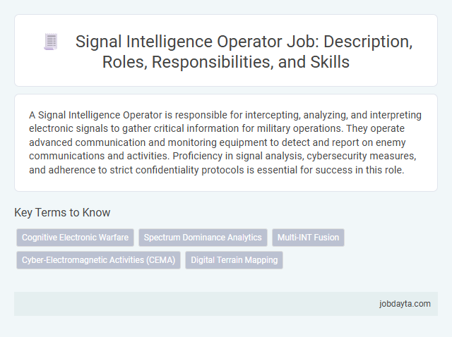 Signal Intelligence Operator Job: Description, Roles, Responsibilities, and Skills