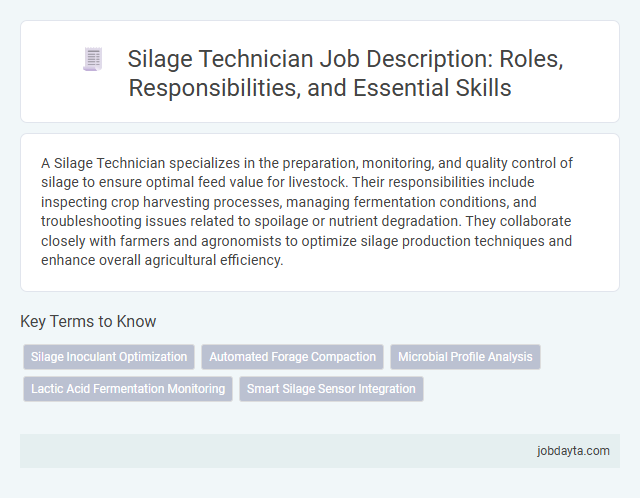 Silage Technician Job Description: Roles, Responsibilities, and Essential Skills