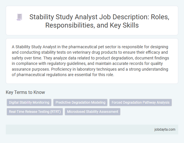 Stability Study Analyst Job Description: Roles, Responsibilities, and Key Skills