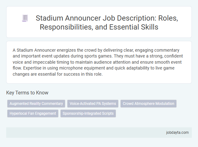 Stadium Announcer Job Description: Roles, Responsibilities, and Essential Skills