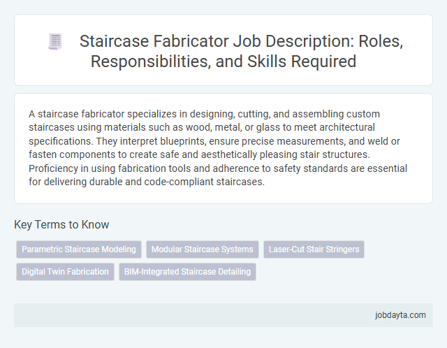 Staircase Fabricator Job Description: Roles, Responsibilities, and Skills Required
