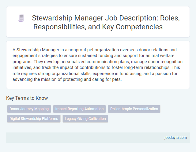 Stewardship Manager Job Description: Roles, Responsibilities, and Key Competencies